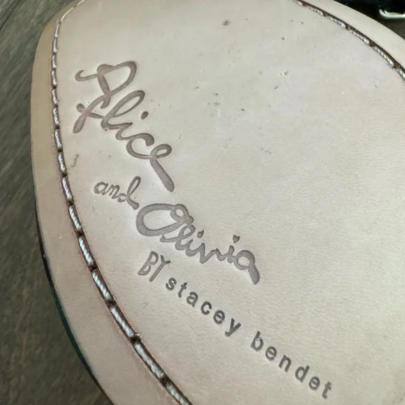 Alice + Olivia by Stacey Bendet Whitney Black Floral Heels Shoes Size 8US 38EU - Picture 8 of 10